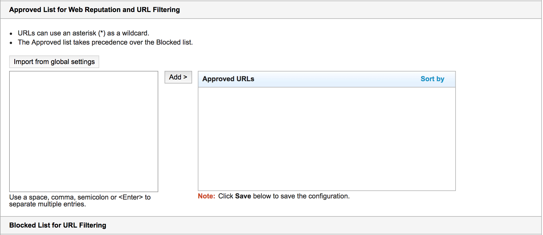 policy Approved:Blocked URLs